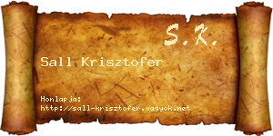 Sall Krisztofer névjegykártya